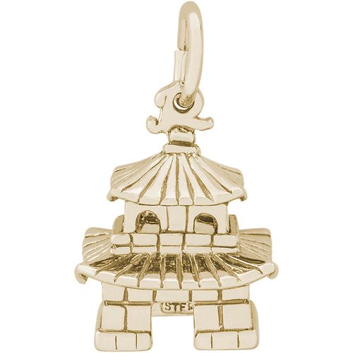 Japanese Oriental Temple Charm 10K Gold - 10-2456