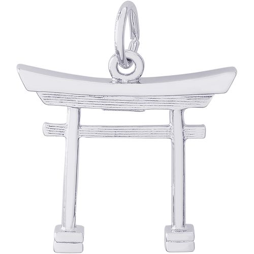 Japanese Tori Gate Charm White Gold - 10-1491