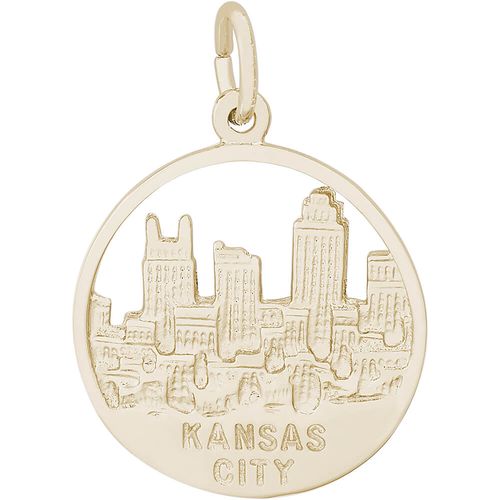 Kansas City Skyline Charm Gold Plated - 10-5721