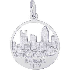 Kansas City Skyline Charm White Gold - 10-5721
