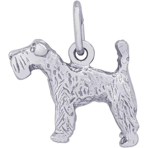 Kerry Blue Terrier Dog Charm White Gold - 10-1095