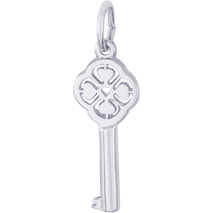 Key 4 Heart Charm Silver - 10-8407