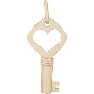 Key W/Heart Plain Charm 10K Gold - 10-8358