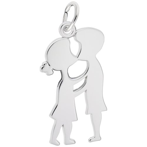 Kissing Boy & Girl Charm White Gold - 10-3263