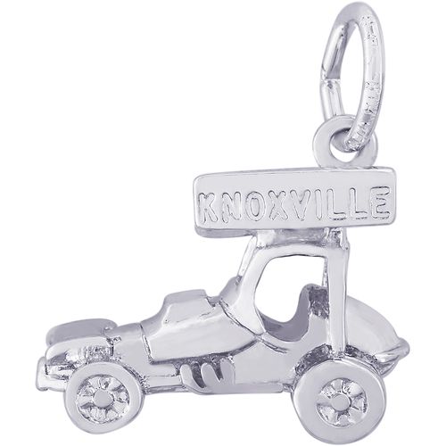 Knoxville Sprint Car Charm White Gold - 10-6441
