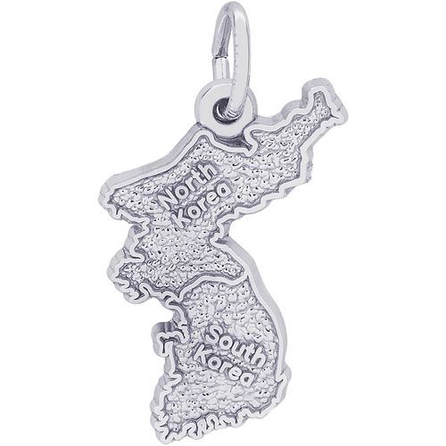 Korea Map Charm Silver - 10-3793