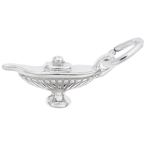 Lamp Of Learning Charm White Gold - 10-0433