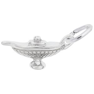 Lamp Of Learning Charm White Gold - 10-0433