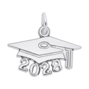 Rembrandt LARGE GRAD CAP 2028 Charm 14k White Gold - 10-6928-0-14kw