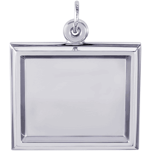Large Horizontal Photo Art Rectangle Charm White Gold - 10-8624