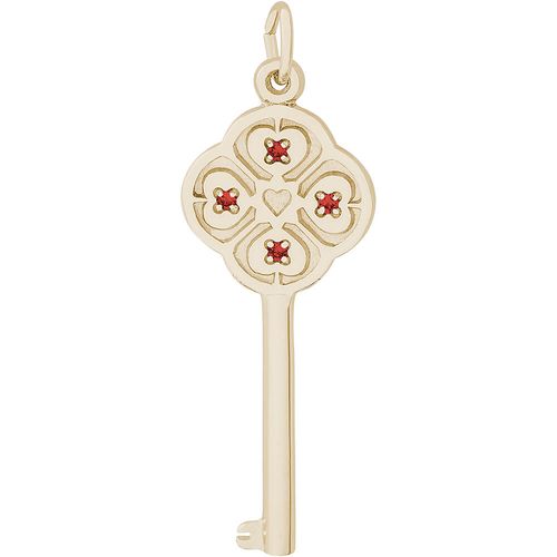 Large Key 4 Heart Jan Charm 14K Gold - 10-8410-1