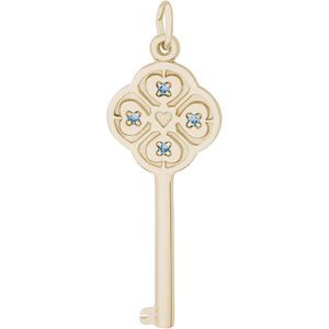 Large Key 4 Heart March Charm 10K Gold - 10-8410-3