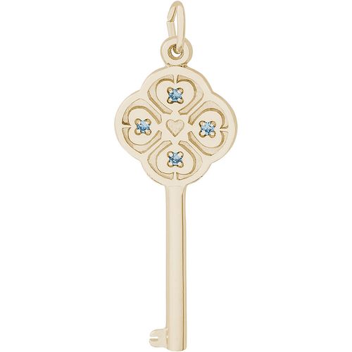 Large Key 4 Heart March Charm 14K Gold - 10-8410-3