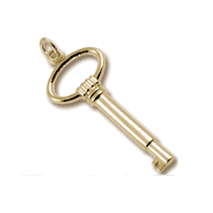 Large Key Skeleton Charm 10K Gold - 10-8404