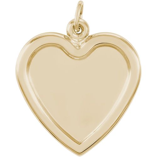 Large Photo Art Heart Charm Gold Plated - 10-8626