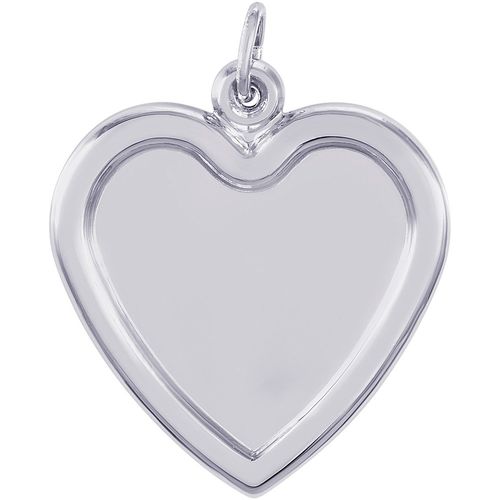 Large Photo Art Heart Charm Silver - 10-8626