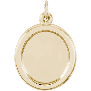 Large Photo Art Oval Charm 14K Gold - 10-8625