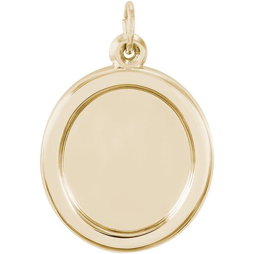 Large Photo Art Oval Charm 14K Gold - 10-8625