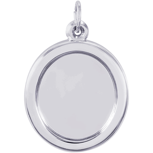 Large Photo Art Oval Charm Silver - 10-8625