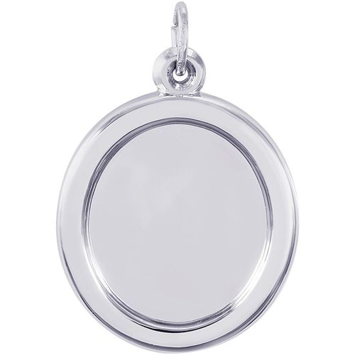 Large Photo Art Oval Charm Silver - 10-8625