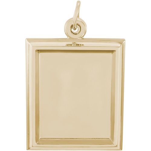 Large Vertical Photo Art Rectangle Charm 10K Gold - 10-8623