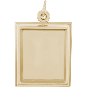 Large Vertical Photo Art Rectangle Charm 14K Gold - 10-8623