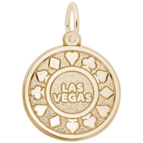 Las Vegas Poker Chip Charm 14K Gold - 10-2651