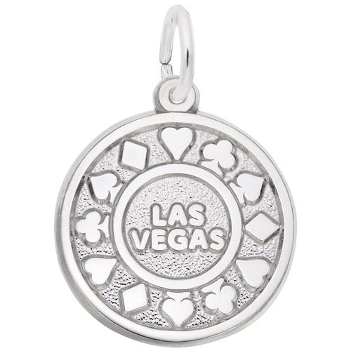 Las Vegas Poker Chip Charm Silver - 10-2651