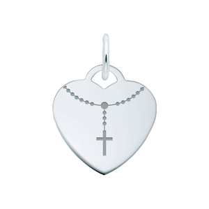 Rembrandt Laser Engarved Rosary - 8421 Charm - Silver - 10-1183-0-SS