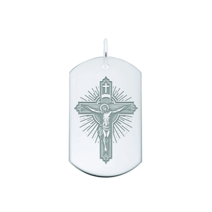 Rembrandt Laser Engraved - Crucifix - 8400 Charm - Silver - 10-1190-0-SS
