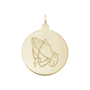 Rembrandt Laser Engraved Praying Hands - 4601 Charm - Gold Plated - 10-1185-0-GP