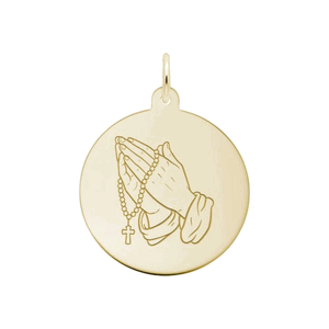 Rembrandt Laser Engraved Praying Hands - 4601 Charm - Gold Plated - 10-1185-0-GP