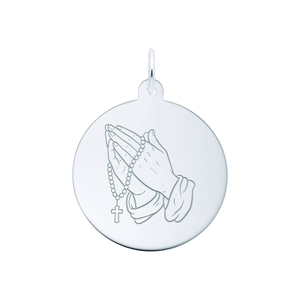 Rembrandt Laser Engraved Praying Hands - 4601 Charm - Silver - 10-1185-0-SS