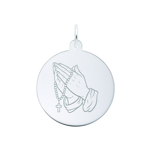 Rembrandt Laser Engraved Praying Hands - 4601 Charm - Silver - 10-1185-0-SS