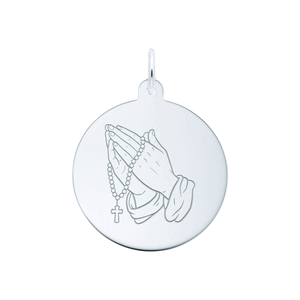 Rembrandt Laser Engraved Praying Hands - 4601 Charm - Silver - 10-1185-0-SS