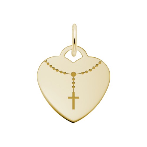 Rembrandt Laser Engraved Rosary - 8421 Charm - Gold Plated - 10-1183-0-GP