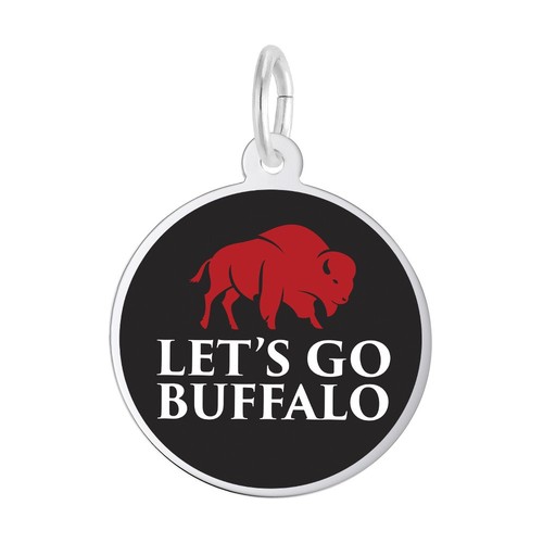 Rembrandt Let's Go Buffalo Black and Red Disc Charm 10k Gold - 10-1056-0-10k
