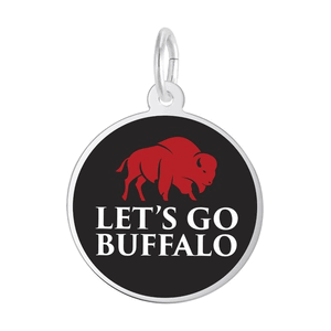 Rembrandt Let's Go Buffalo Black and Red Disc Charm Sterling Silver - 10-1056-0-ss