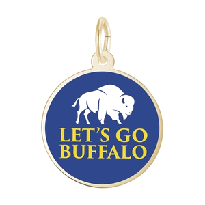 Rembrandt Let's Go Buffalo Blue and Yellow Disc Charm Gold Plated - 10-1055-0-gp