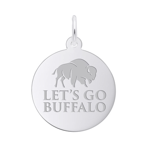 Rembrandt Let's Go Buffalo Disc Sm Charm - 14K White Gold - 10-1071-0-14KW