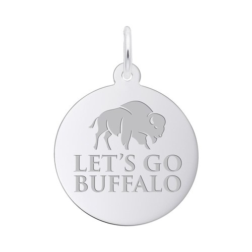 Rembrandt Let's Go Buffalo Disc Sm Charm - 14K White Gold - 10-1071-0-14KW