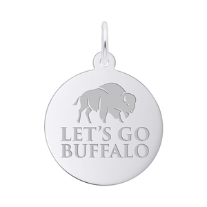 Rembrandt Let's Go Buffalo Disc Sm Charm - Silver - 10-1071-0-SS
