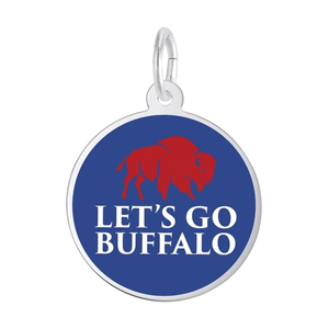 Rembrandt Let's Go Buffalo Red & Blue Disc Charm 10k Gold - 10-1054-0-10k