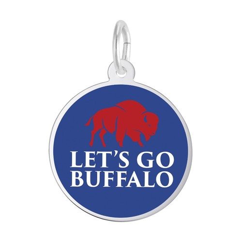 Rembrandt Let's Go Buffalo Red & Blue Disc Charm 14k Gold - 10-1054-0-14k