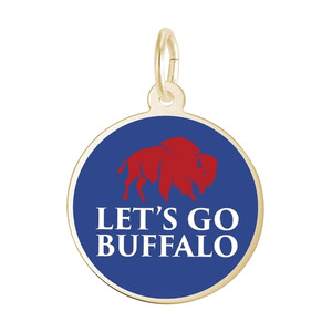 Rembrandt Let's Go Buffalo Red & Blue Disc Charm Gold Plated - 10-1054-0-gp