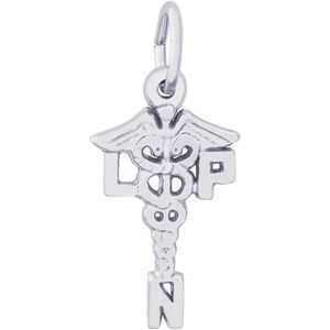 Licensed Practical Nurse Charm White Gold - 10-4151