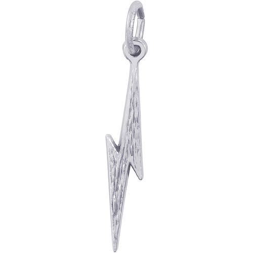 Lightening Bolt Charm White Gold - 10-6219
