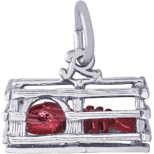 Lobster Trap Charm White Gold - 10-1323