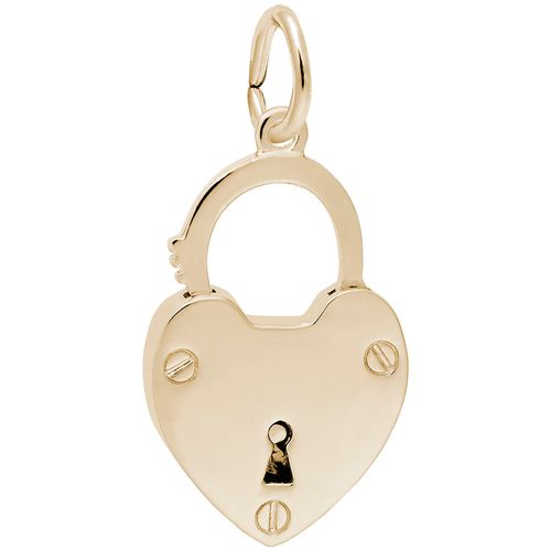 Lock Heart Charm 14K Gold - 10-0719