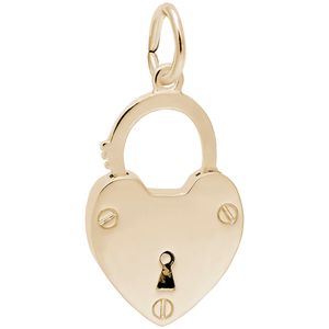 Lock Heart Charm Gold Plated - 10-0719
